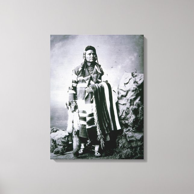 Chief Joseph (1840-1904) c.1880 (b/w photo) Canvas Print