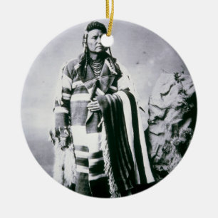 Chief Joseph (1840-1904) c.1880 (b/w photo) Ceramic Ornament