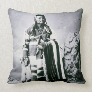 Chief Joseph (1840-1904) c.1880 (b/w photo) Throw Pillow