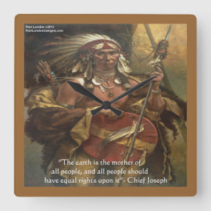 Chief Joseph Mother Earth Quote Wall Clock