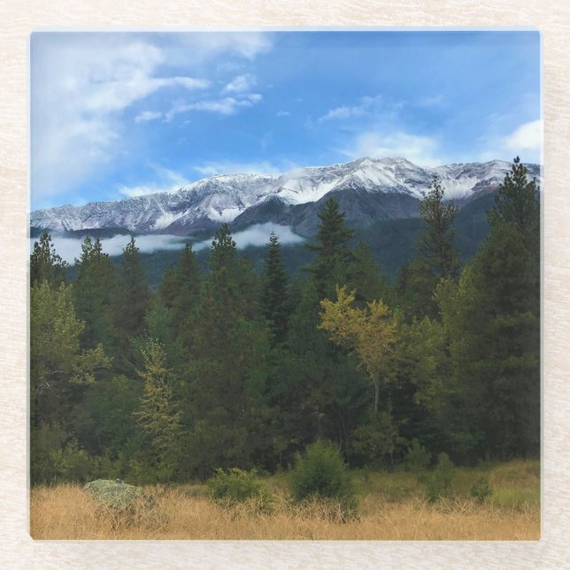Chief Joseph Mountain, Oregon Glass Coaster (Front)