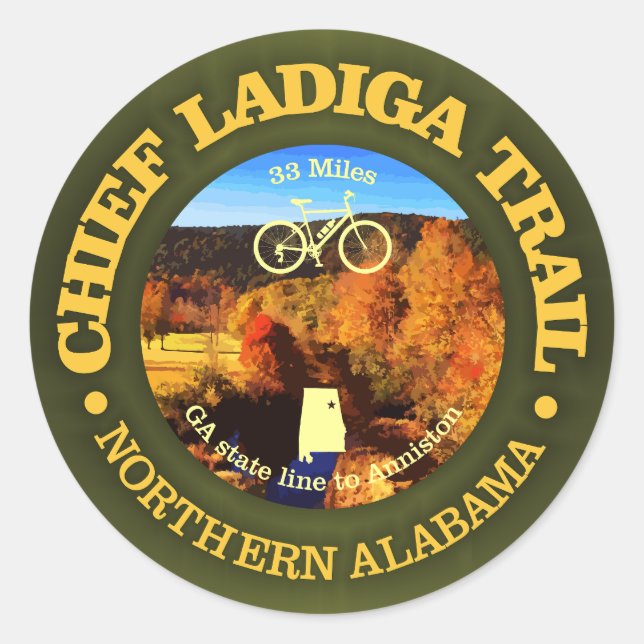 Chief Ladiga Trail (cycling c) Classic Round Sticker (Front)