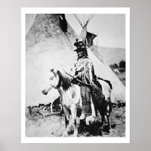 'Chief Looking Glass', c.1875 (b/w photo) Poster