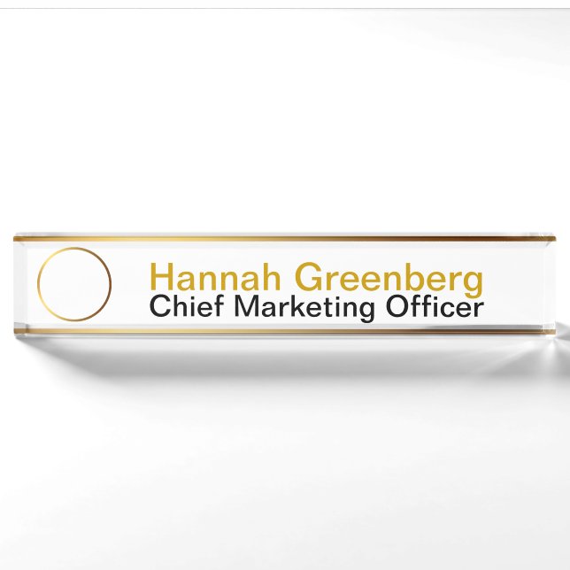 Chief Marketing Officer Gold Desk Name Plate 3 (Front)