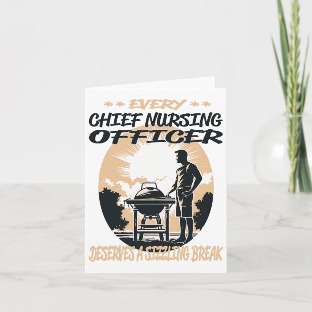 Chief Nursing Officer Funny Bbq Chef Or Grill Fun  Card (Front)