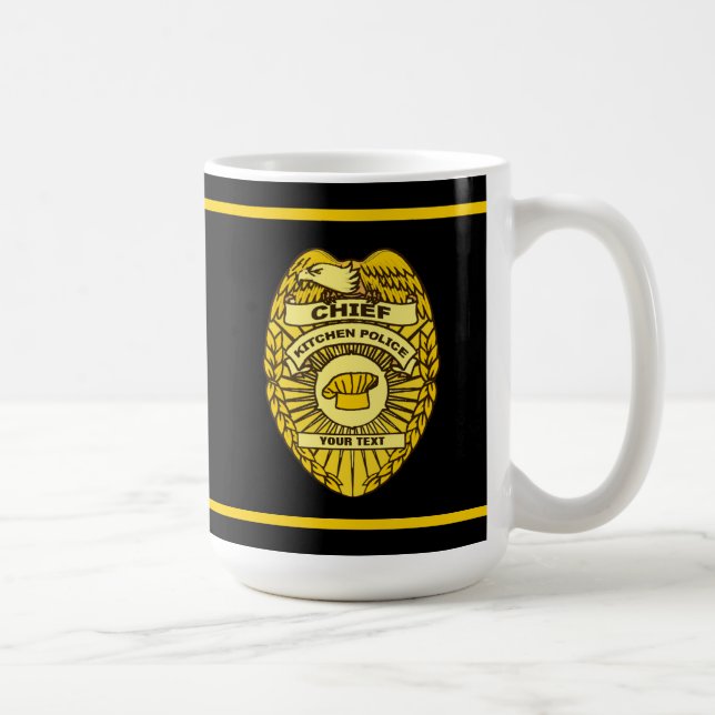 Chief Of Kitchen Police Badge Coffee Mug (Right)