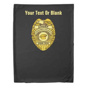 Chief Of Kitchen Police Badge Duvet Cover
