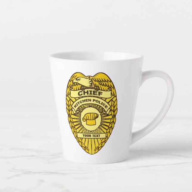 Chief Of Kitchen Police Badge Latte Mug (Right)