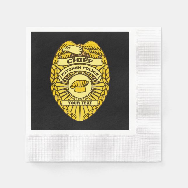 Chief Of Kitchen Police Badge Napkin (Front)