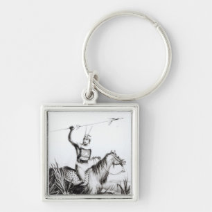 Chief of the Charruas, engraved by C. Motte Keychain