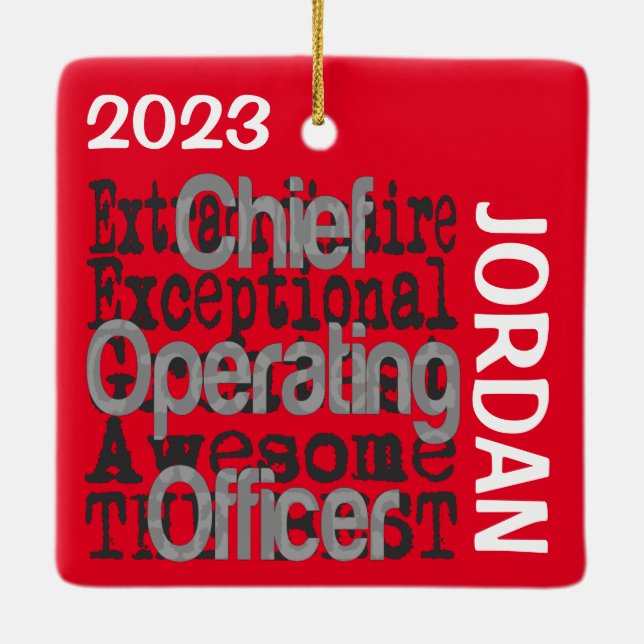 Chief Operating Officer Extraordinaire CUSTOM Ceramic Ornament (Back)
