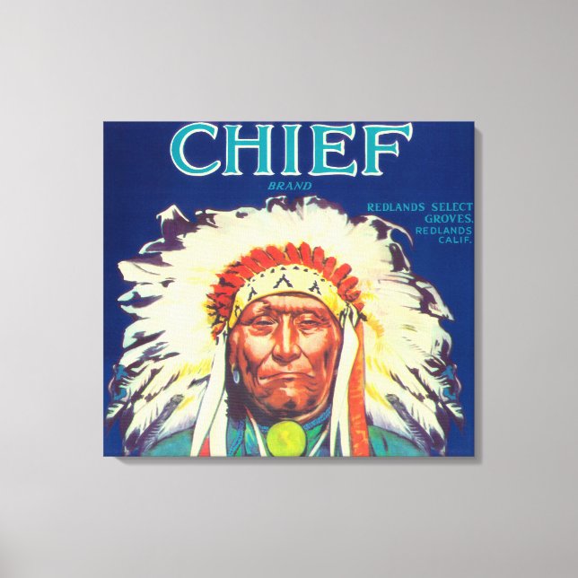 Chief Orange LabelRedlands, CA Canvas Print (Front)