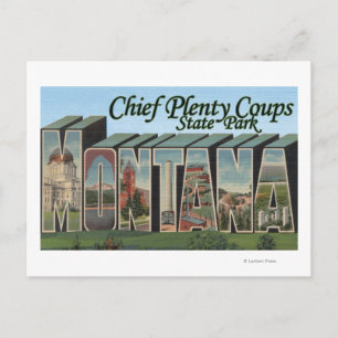Chief Plenty, Montana - Large Letter Scenes Postcard