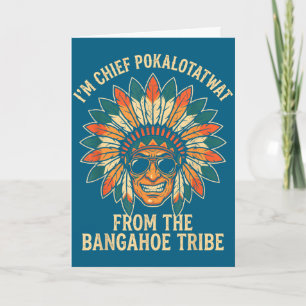 Chief pokalotatwat from the tribe indigenous nativ card