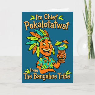 Chief pokalotatwat from the tribe indigenous nativ card