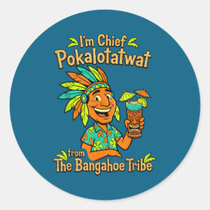 Chief pokalotatwat from the tribe indigenous nativ classic round sticker