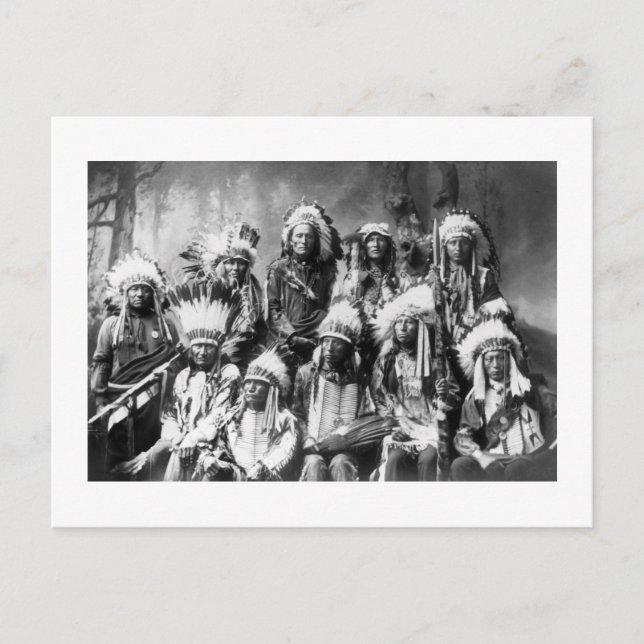 Chief Red Cloud & Other Chiefs, 1899 Postcard (Front)