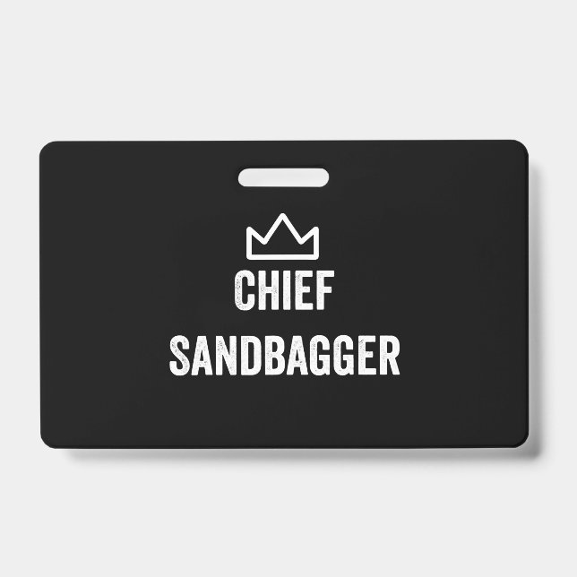 Chief Sandbagger Golf Meme Bjj Chess Sandbag Badge (Front)