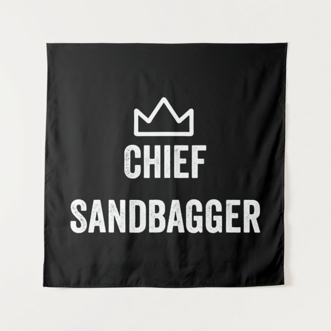 Chief Sandbagger Golf Meme Bjj Chess Sandbag Tapestry (Front)