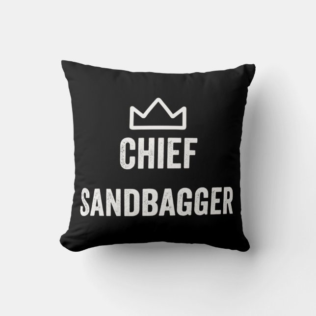 Chief Sandbagger Golf Meme Bjj Chess Sandbag Throw Pillow (Front)