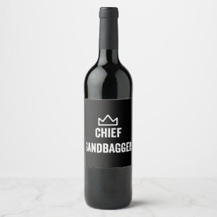 Chief Sandbagger Golf Meme Bjj Chess Sandbag Wine Label