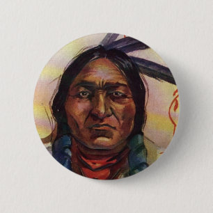 Chief Sitting Bull 2 Inch Round Button