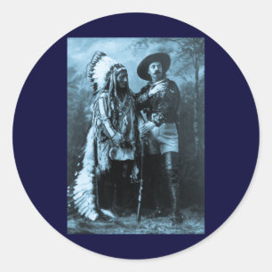 Chief Sitting Bull and Buffalo Bill 1895 Classic Round Sticker