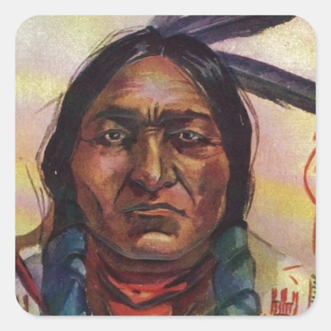 Chief Sitting Bull Square Sticker (Front)