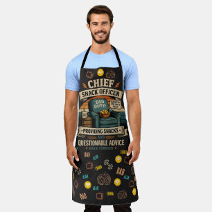 Chief Snack Officer Funny Dad Duty Father’s Day Apron