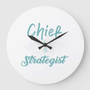 Chief Strategist Chess I Always Win This Game Large Clock