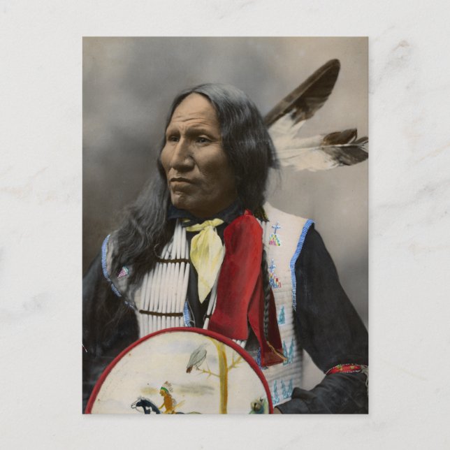 Chief Strikes With Nose, Oglala Sioux  1899 Postcard (Front)