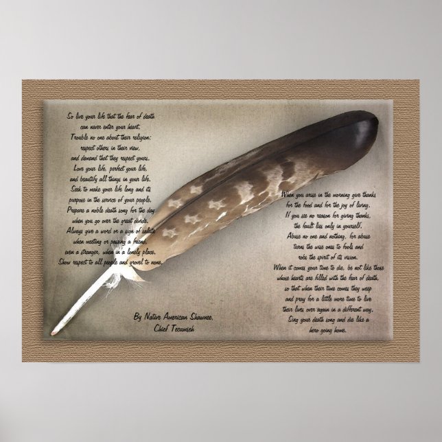 Chief Tecumseh, So live your life Poster (Front)