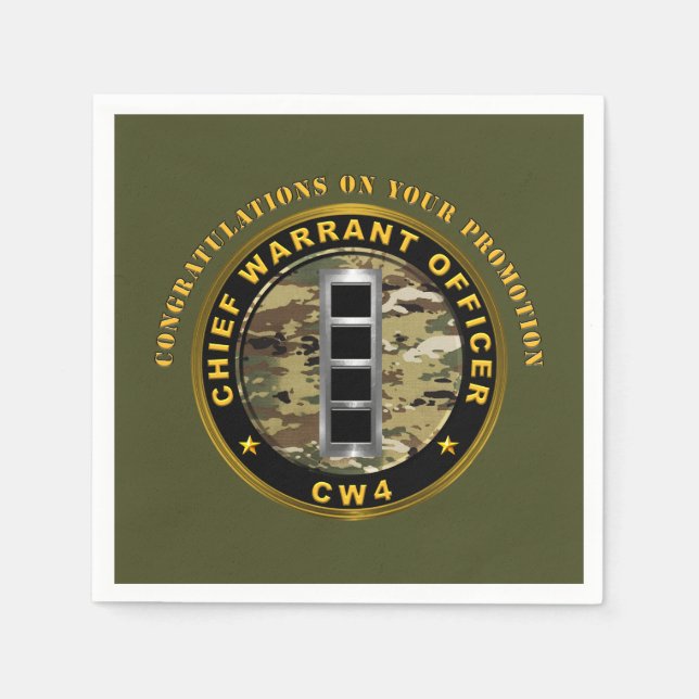 Chief Warrant Officer 4 (CW4)  Promotion   Napkin (Front)