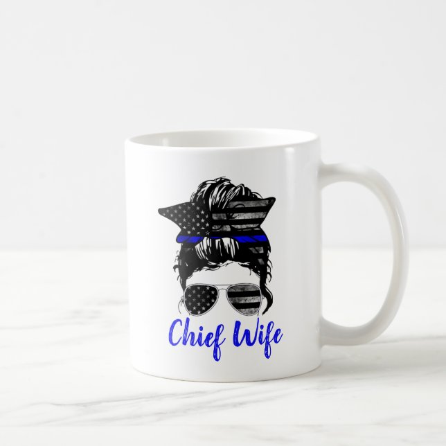 Chief Wife Messy Bun Wife Coffee Mug (Right)