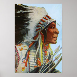 Chief Wolf Robe Blackfeet Native American Poster