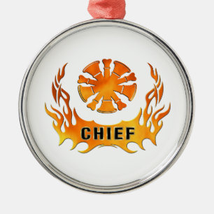 Chief's Flames Metal Ornament