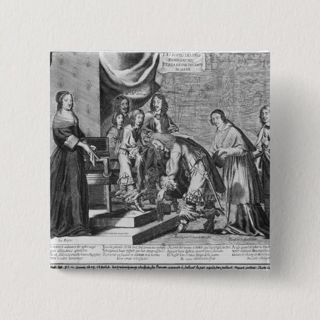 Chiefs of Fronde admitted to greet the King 2 Inch Square Button (Front)
