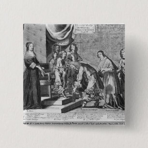 Chiefs of Fronde admitted to greet the King 2 Inch Square Button