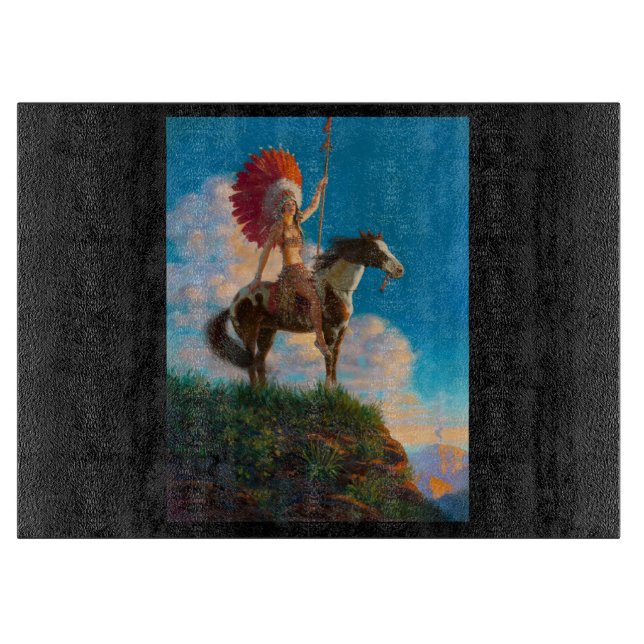 Chieftess Female Native American Indian Chief Cutting Board (Front)