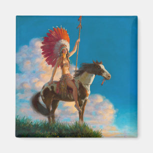 Chieftess Female Native American Indian Chief Magnet