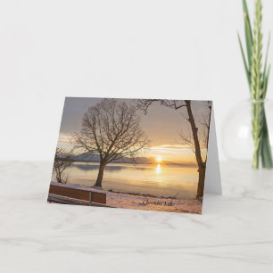 Chiemsee Lake, sunset, Card