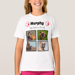 Chien 4 photo collage personnaliser tshirt pour fi