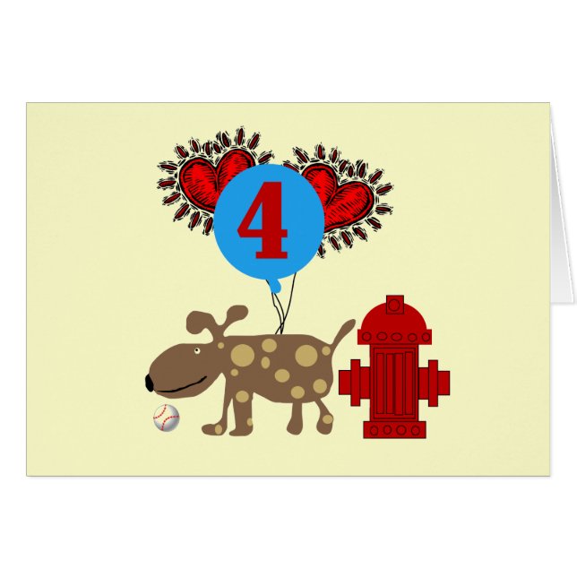 Chien 4th Birthday Tshirts et cadeaux (Devant horizontal)