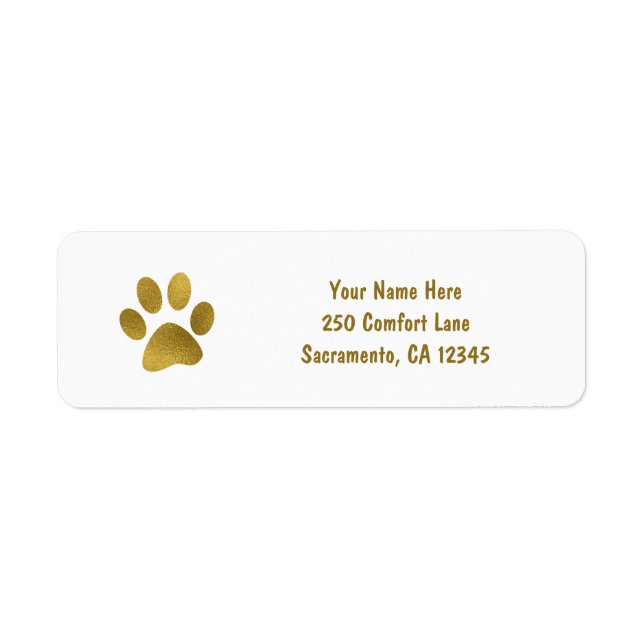 Chien à chiot en or Paw Faux Gold (Devant)