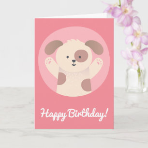 Chien à chiot mignon - Carte Anniversaire de enfan
