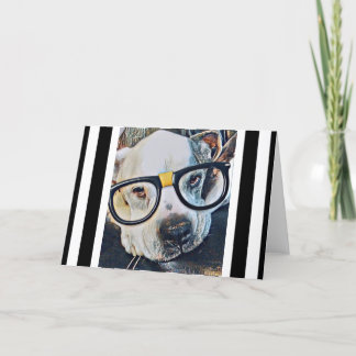Chien adorable avec lunettes Carte de voeux pliée