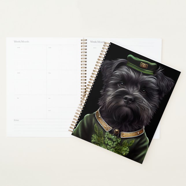 Chien Affenpinscher en Robe de la Saint Patrick (Devant avec enveloppe)