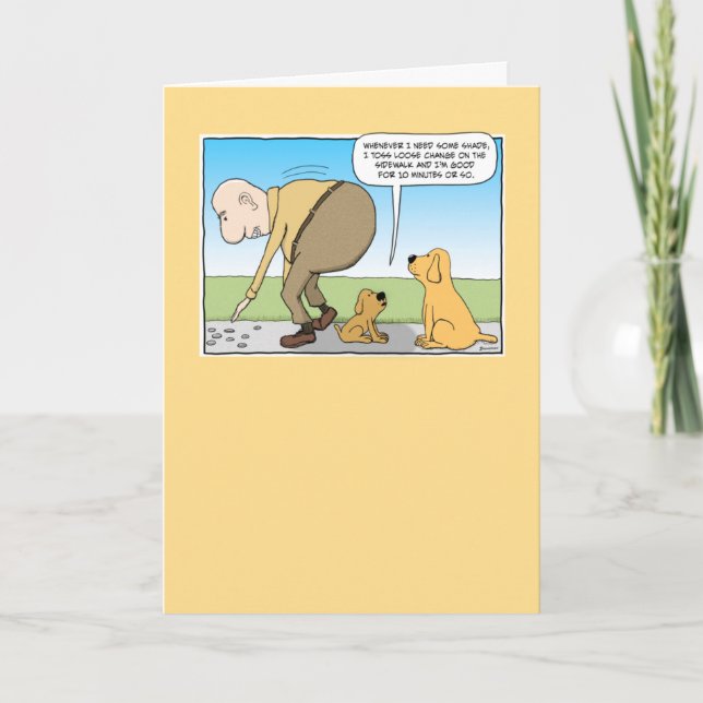 Chien amusant à l'ombre Carte d'anniversaire (Devant)