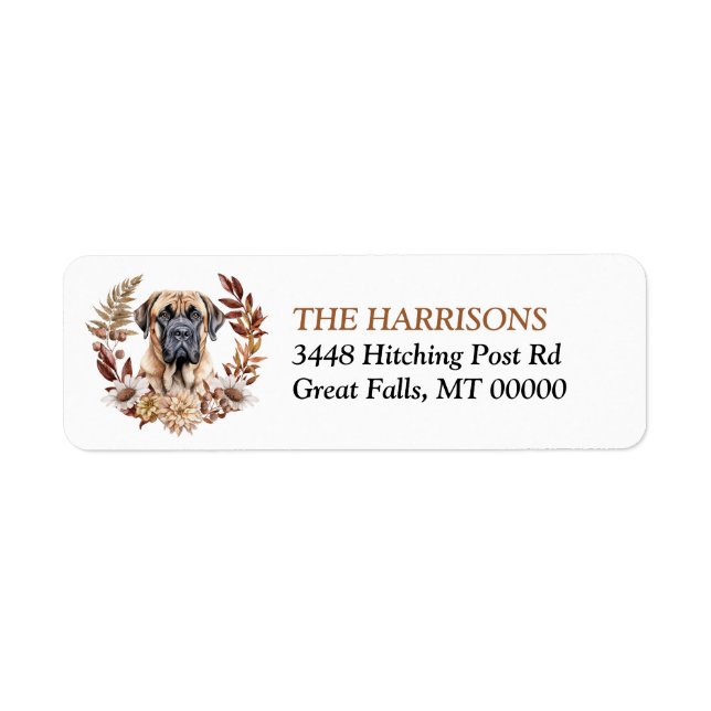 Chien anglais Mastiff Automne Wreath (Devant)