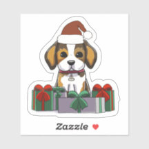 Chien avec cadeaux Stickers de Noël